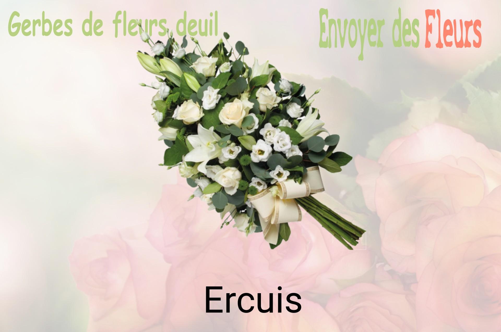 Gerbe de fleurs de deuil livrée à Ercuis